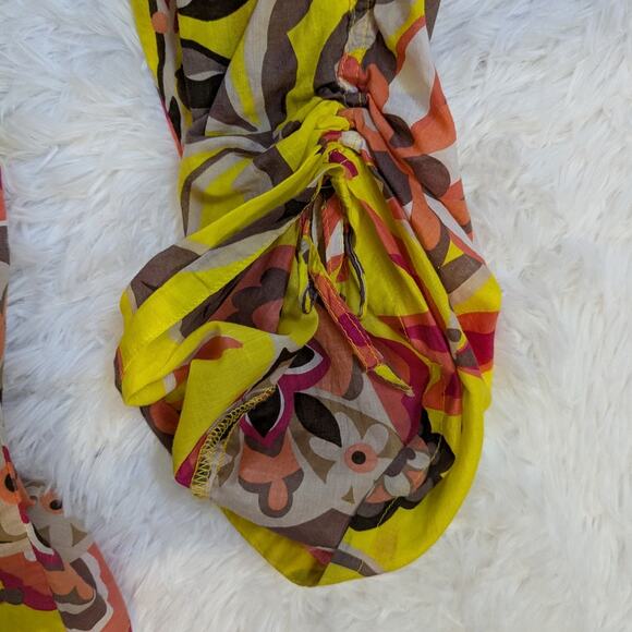 Myskova Floral Print Lightweight Jumpsuit Swim Coverup Yellow Size 1 - Picture 11 of 14